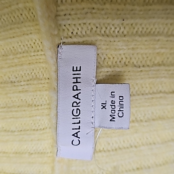 Calligraphie Sweet Twee NWT XL Butter Yellow wool blend cardigan - Picture 2 of 8